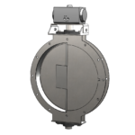 High-quality actuated damper designed for industrial ventilation applications.