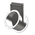 High-quality angled slide gate damper designed for industrial ventilation applications.