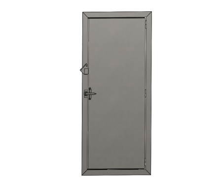 Industrial ventilation access door providing entry to ventilation systems.