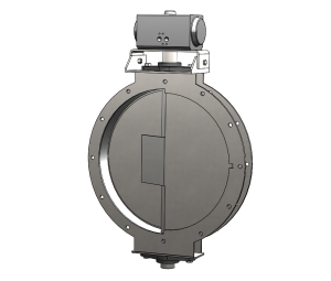 High-quality actuated damper designed for industrial ventilation applications.