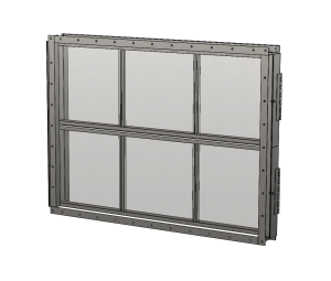Versatile industrial filter housing with slide-in design for convenient maintenance.